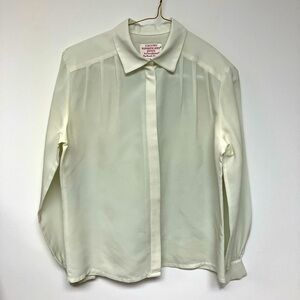 Country Sophisticates Petite by Pendleton, blouse, button-down, off white.